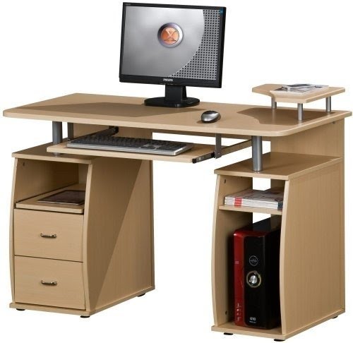 Piranha pc5o large computer desk with 2 drawers and 4