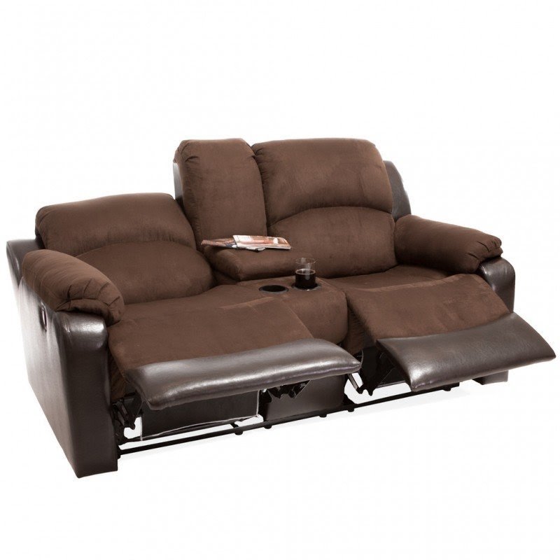 Reclining loveseat with cupholders
