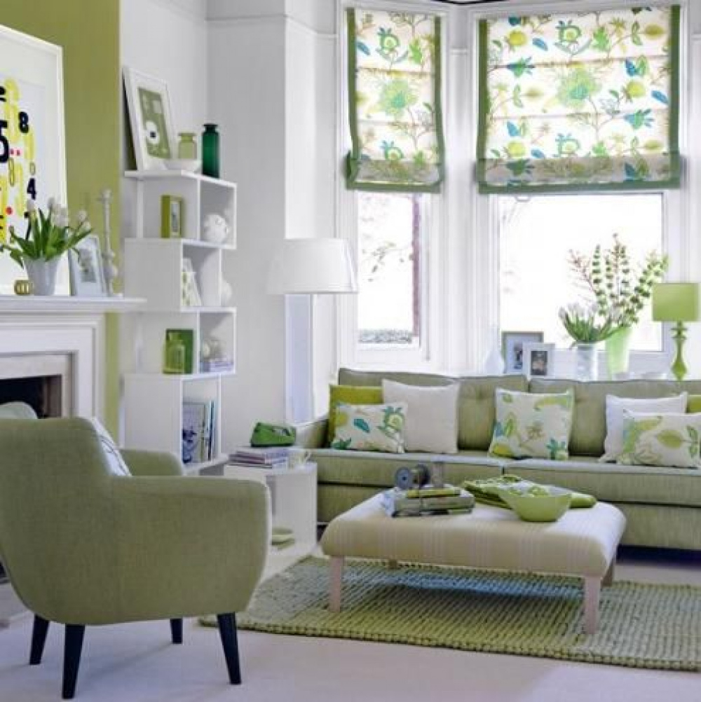 Statement sofa in lime with a hint of mint green