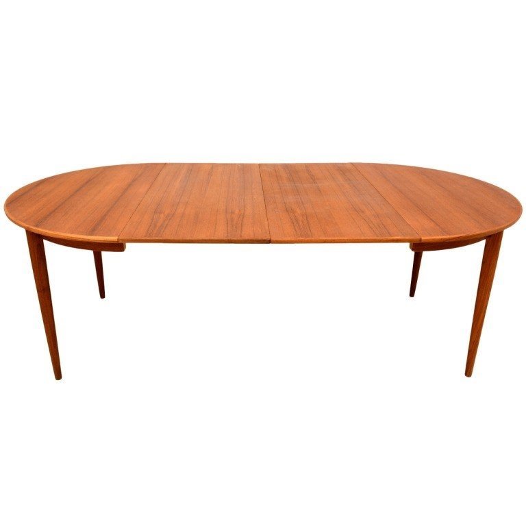 Danish modern teak oval dining table