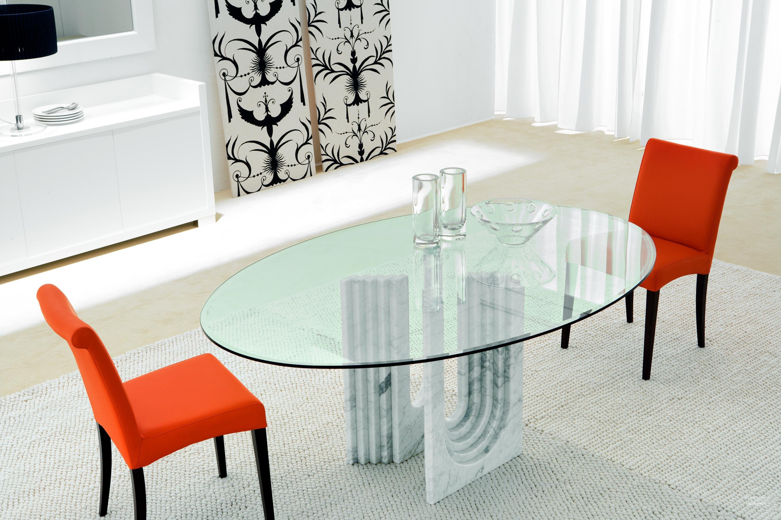 oval glass dining table for 6