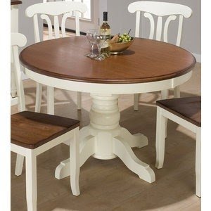 Vanilla cream round to oval butterfly leaf dining table 630