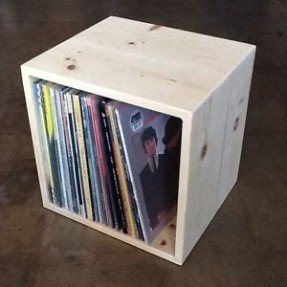 12 record storage handmade modular crate cube real wood dj
