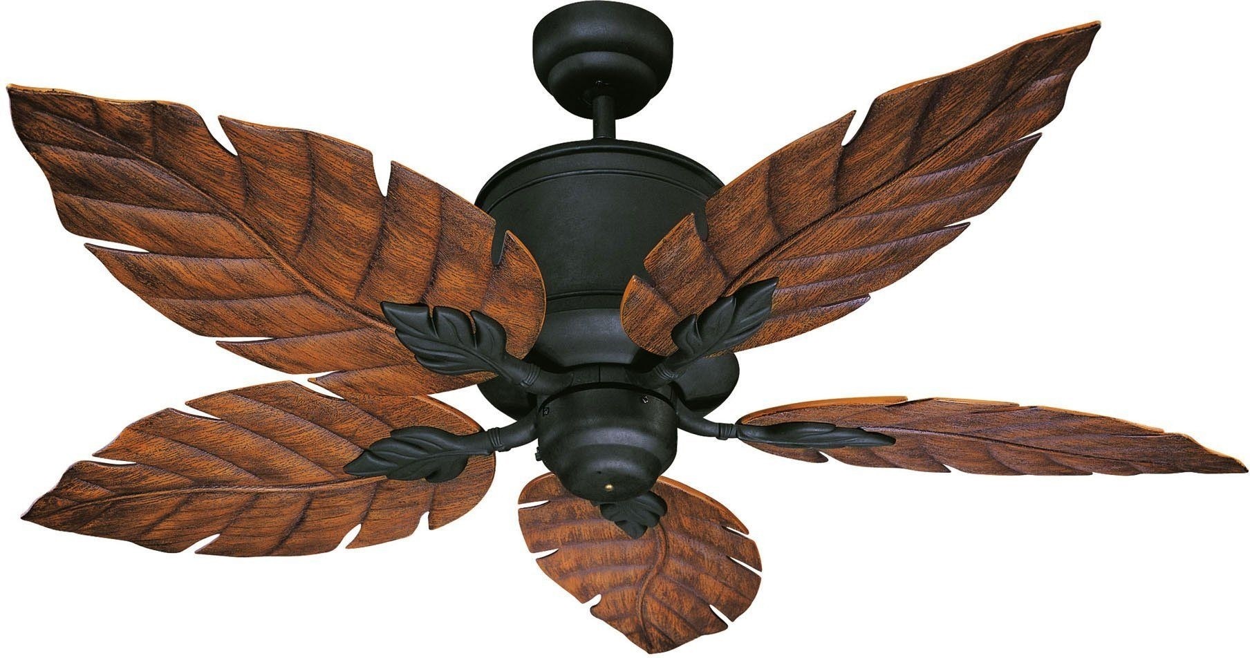 52 five blade outdoor ceiling fan with walnut palm leaf
