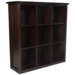 Artisan brown auburn pine wood 9 cube storage bookcase
