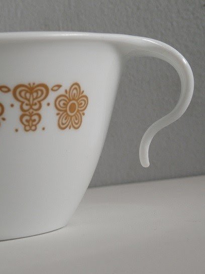 Corelle coffee mugs cups gold butterfly pattern 1