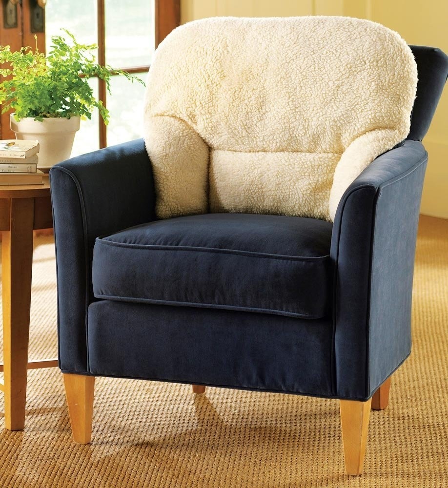 Fleece back comfy lumbar support aid armchair cushion elderly
