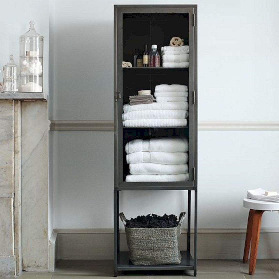 metal bathroom storage tower