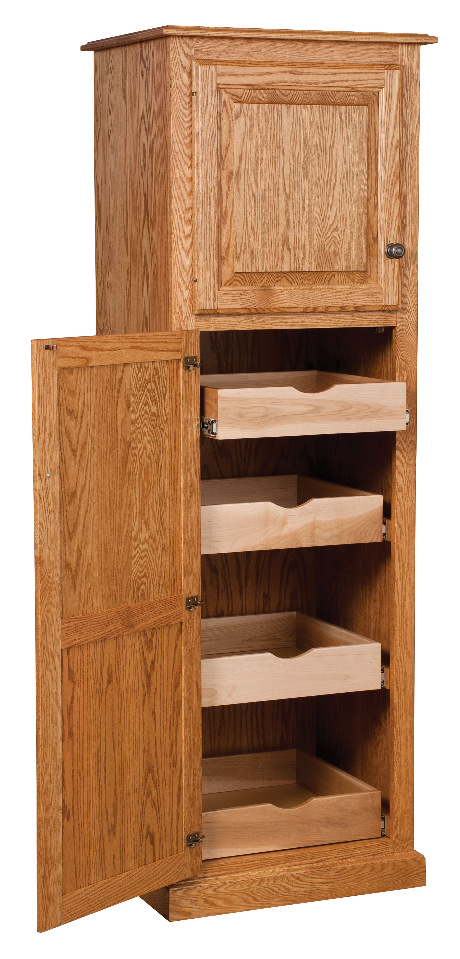 Oak Pantry Storage Cabinets Foter   Kitchen Cabinets Amish Country Traditional Kitchen Pantry Storage 