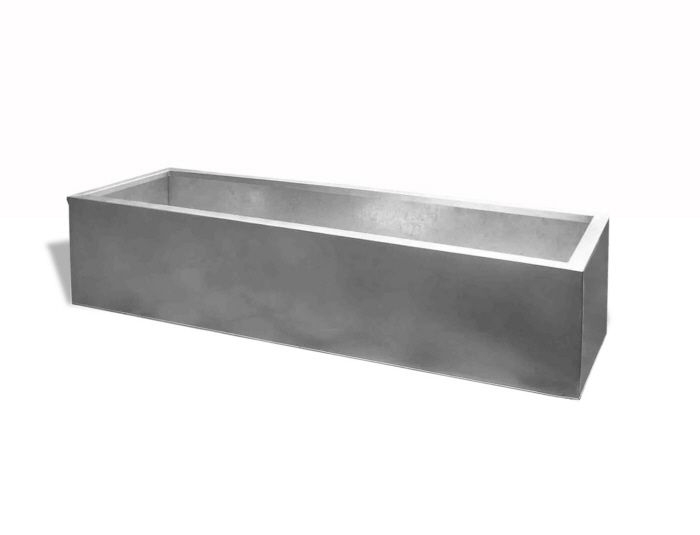 Modern and contemporary lightweight rectangular zinc planter boxes