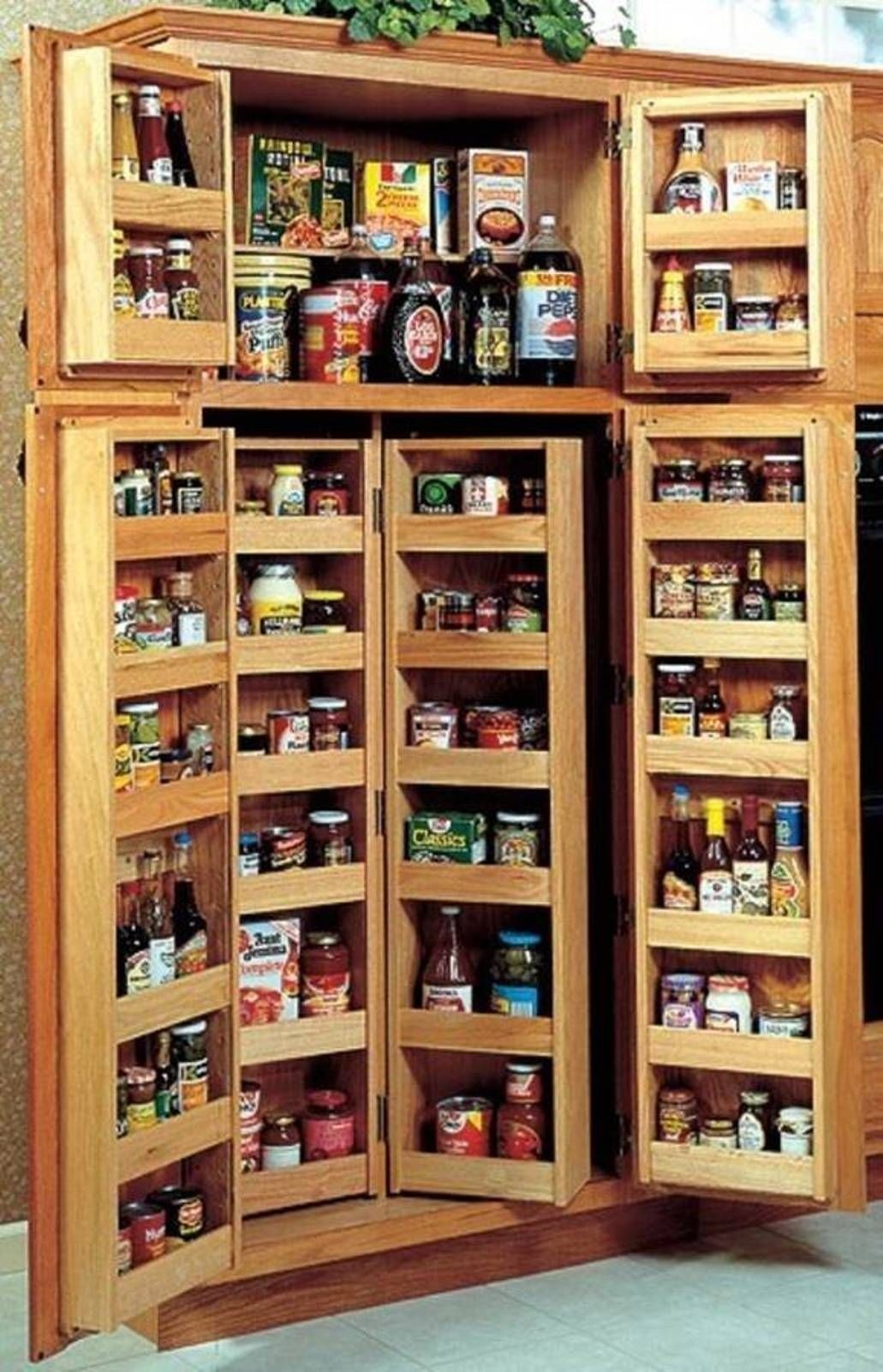 Oak pantry storage cabinet 4