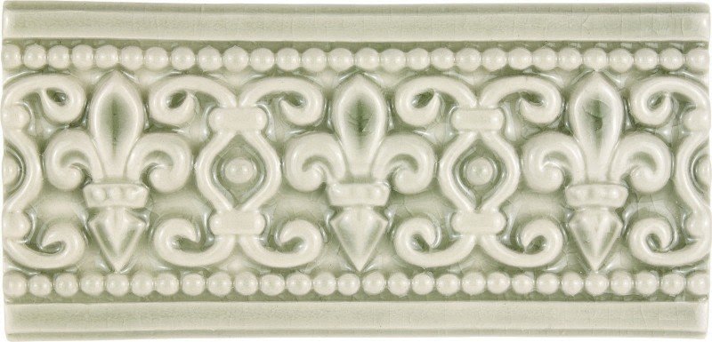 Pale green ceramic crackle glass deco trim border liner molding