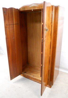 Sold wardrobe small burr walnut two door hanging clothes storage