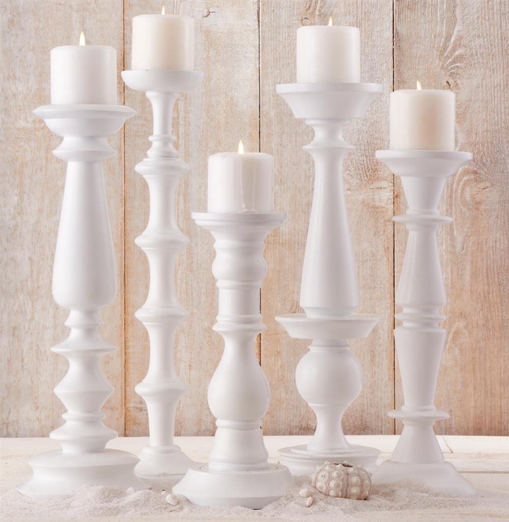 Tall White Candle Holders  White Candlestick for Fireplace