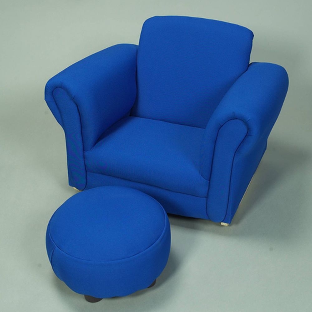 Upholstered Children's Chair and Ottoman Set