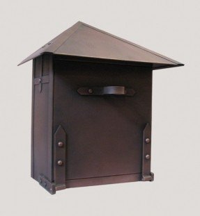 Wall mount copper hammered mailbox