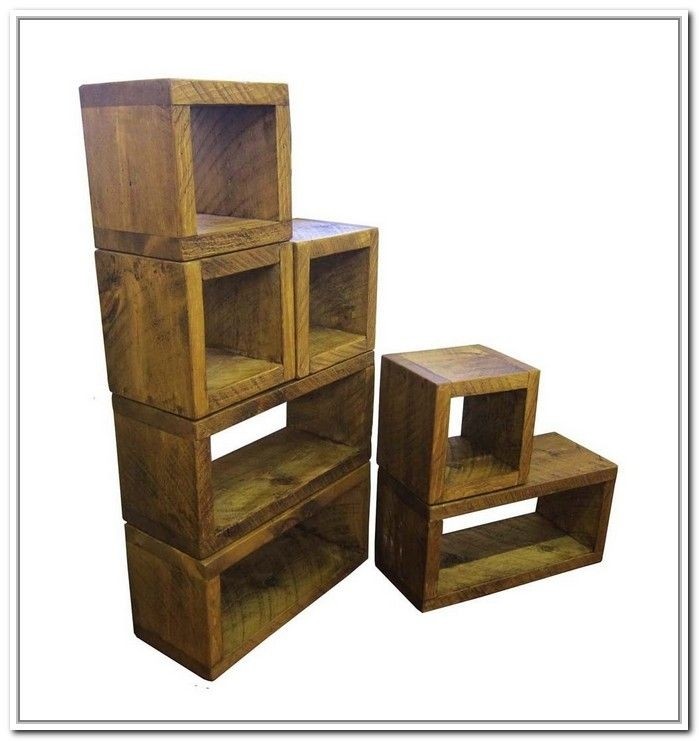 wood cube storage with baskets