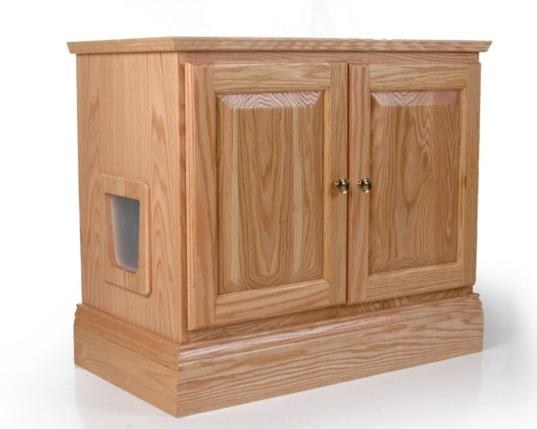 Wooden cat litter box furniture