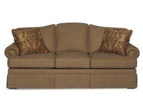 915050 traditional camel back sofa with skirt
