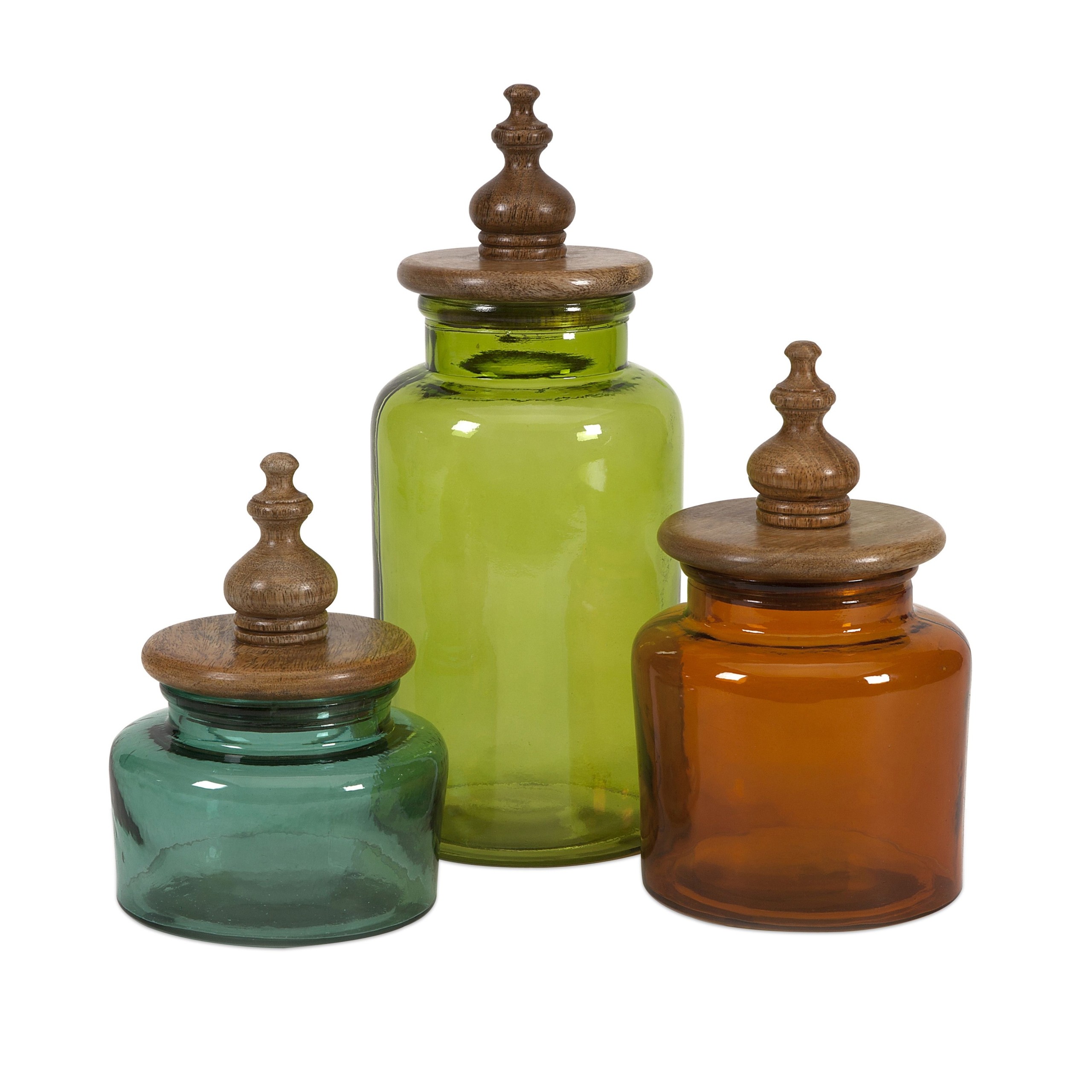 Canister set colorful glass canisters kitchen storage mango wood lids
