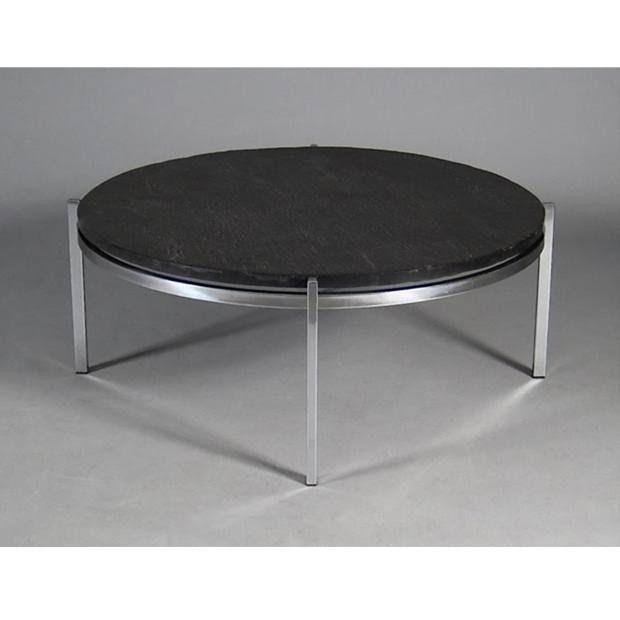 Classic 20th century furniture riven slate round coffee table