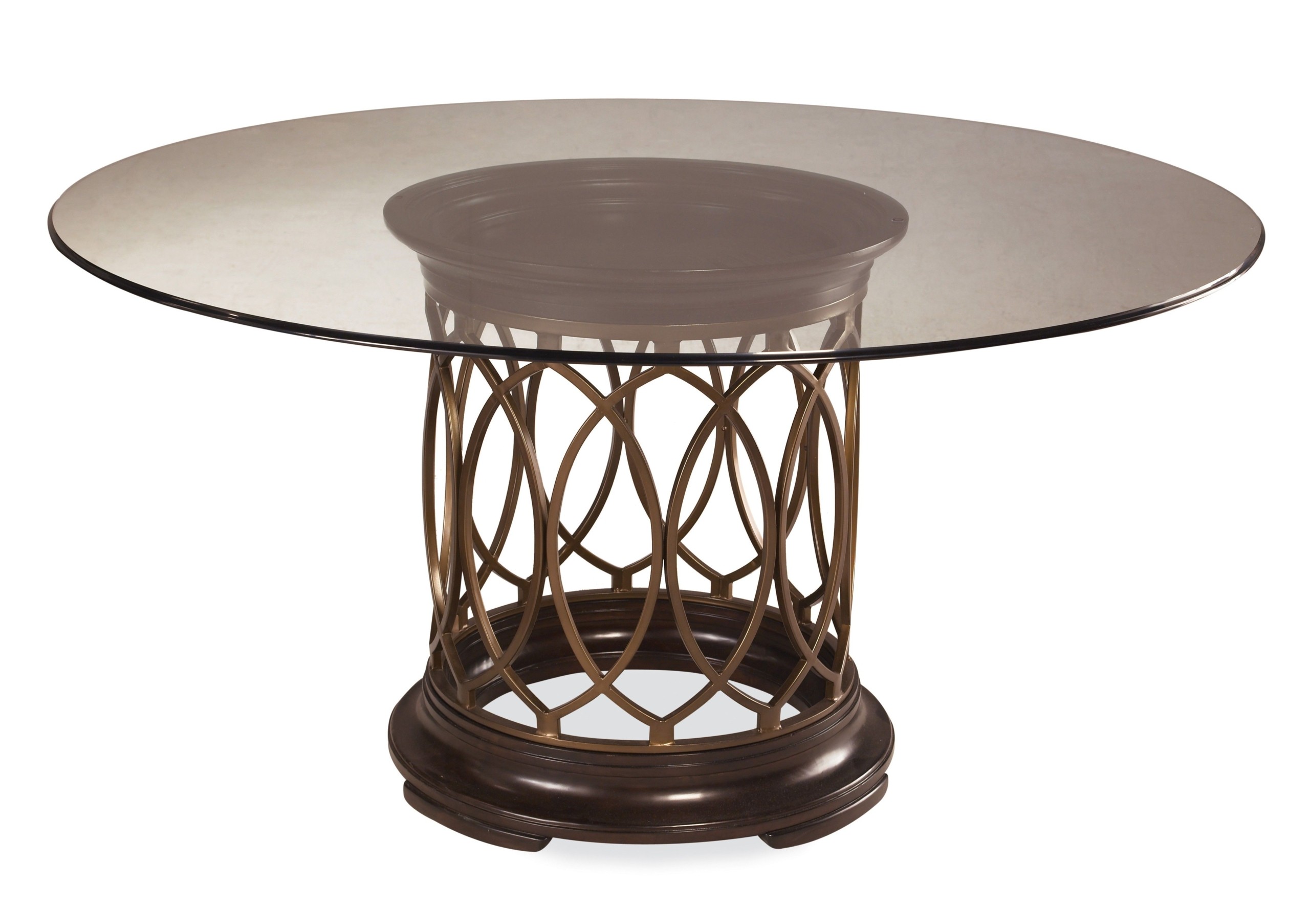 Dining room snazzy tempered round glass dining table with wooden