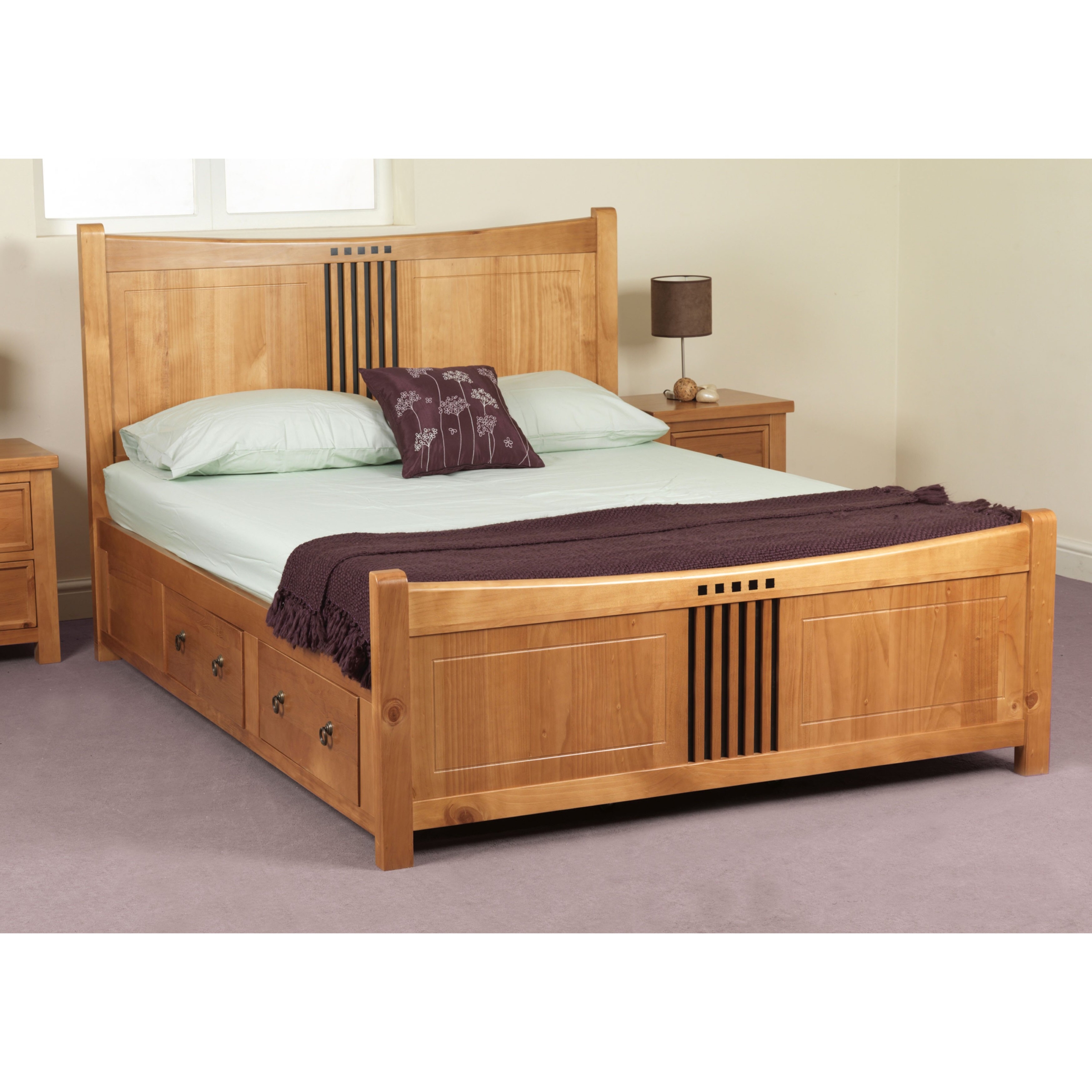 Hudson oak storage bed