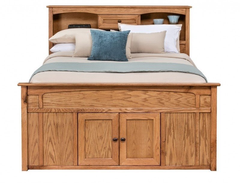 Oak platform deals bed with storage