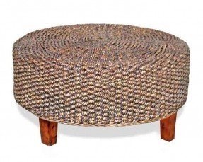 Round Wicker Ottoman Coffee Table - Foter