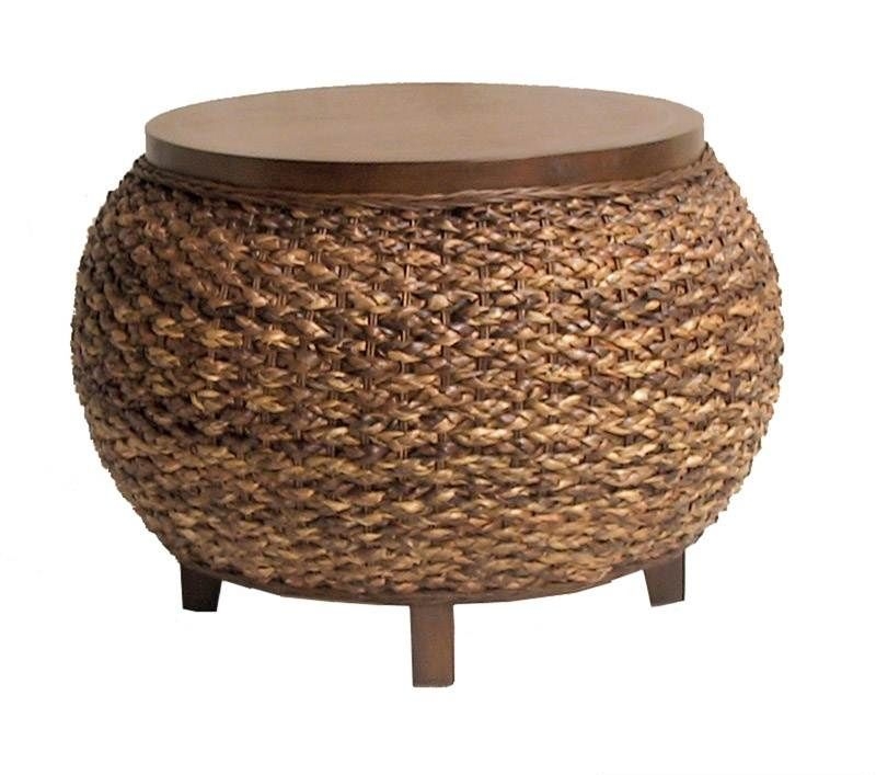 Round woven coffee table