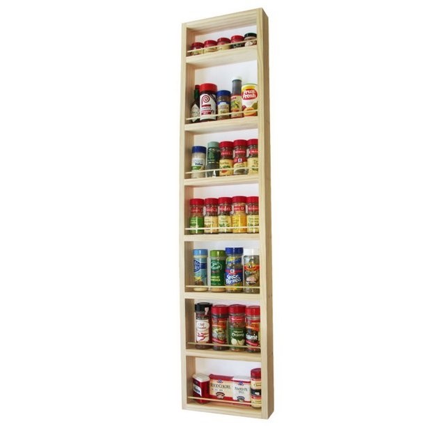 Spice rack wooden wall mount