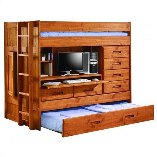 bunk bed with trundle and desk