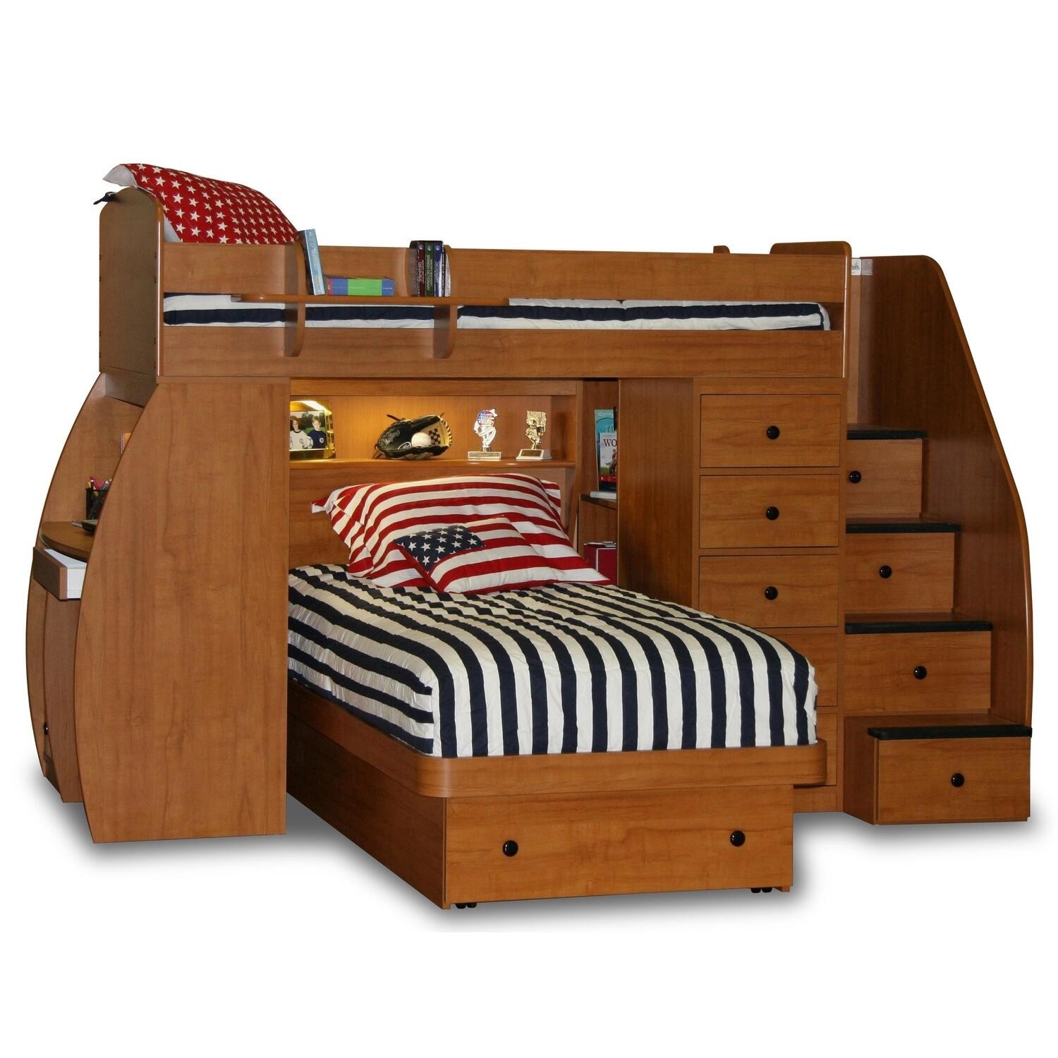 Twin over platform bed with desk stairs and chest bunk_017a13