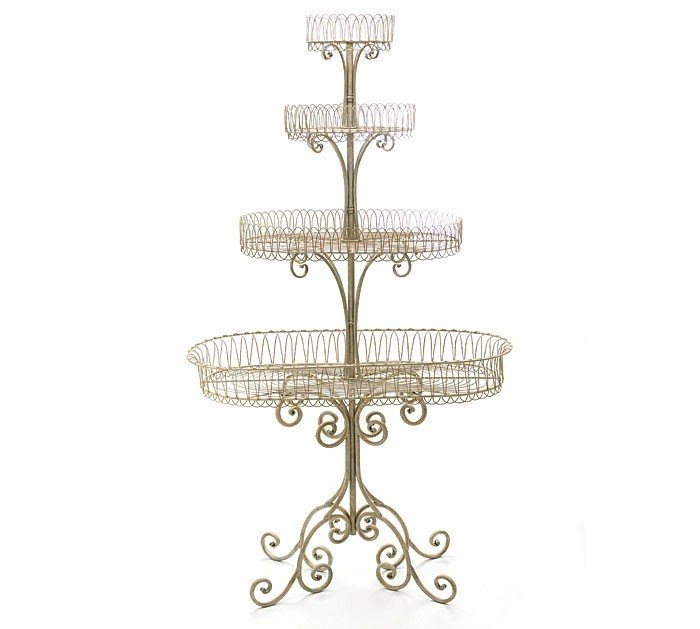 Victorian style 4 tiered wire work plant stand