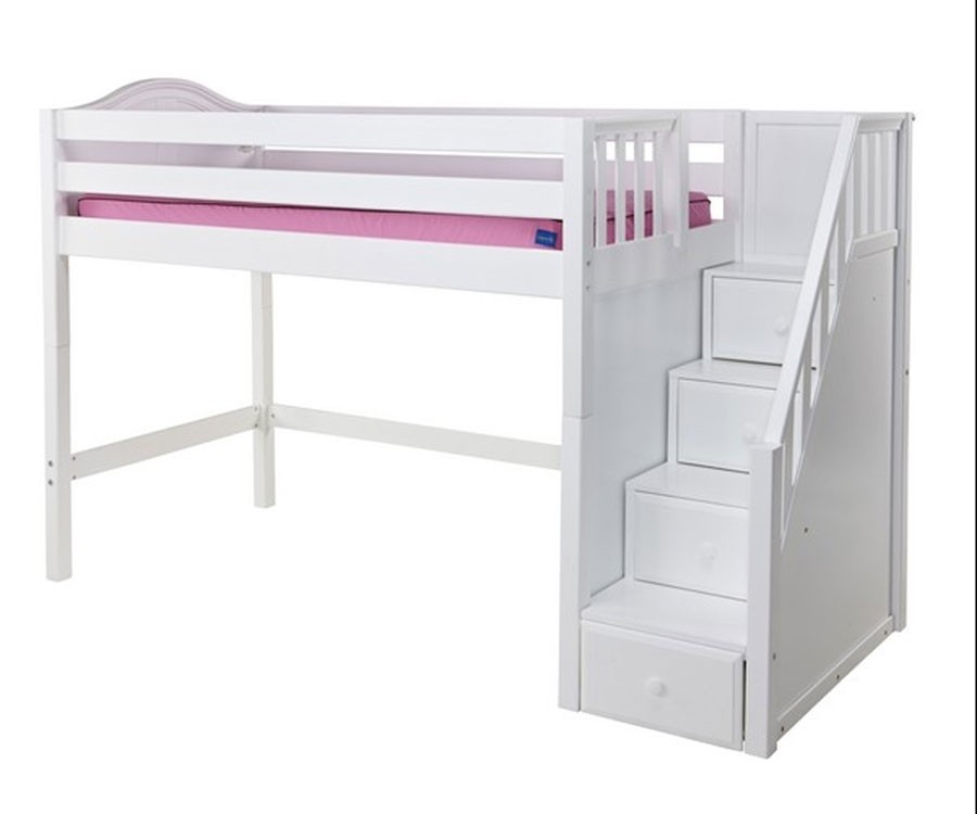 White loft bed with stairs white loft bed with stairs