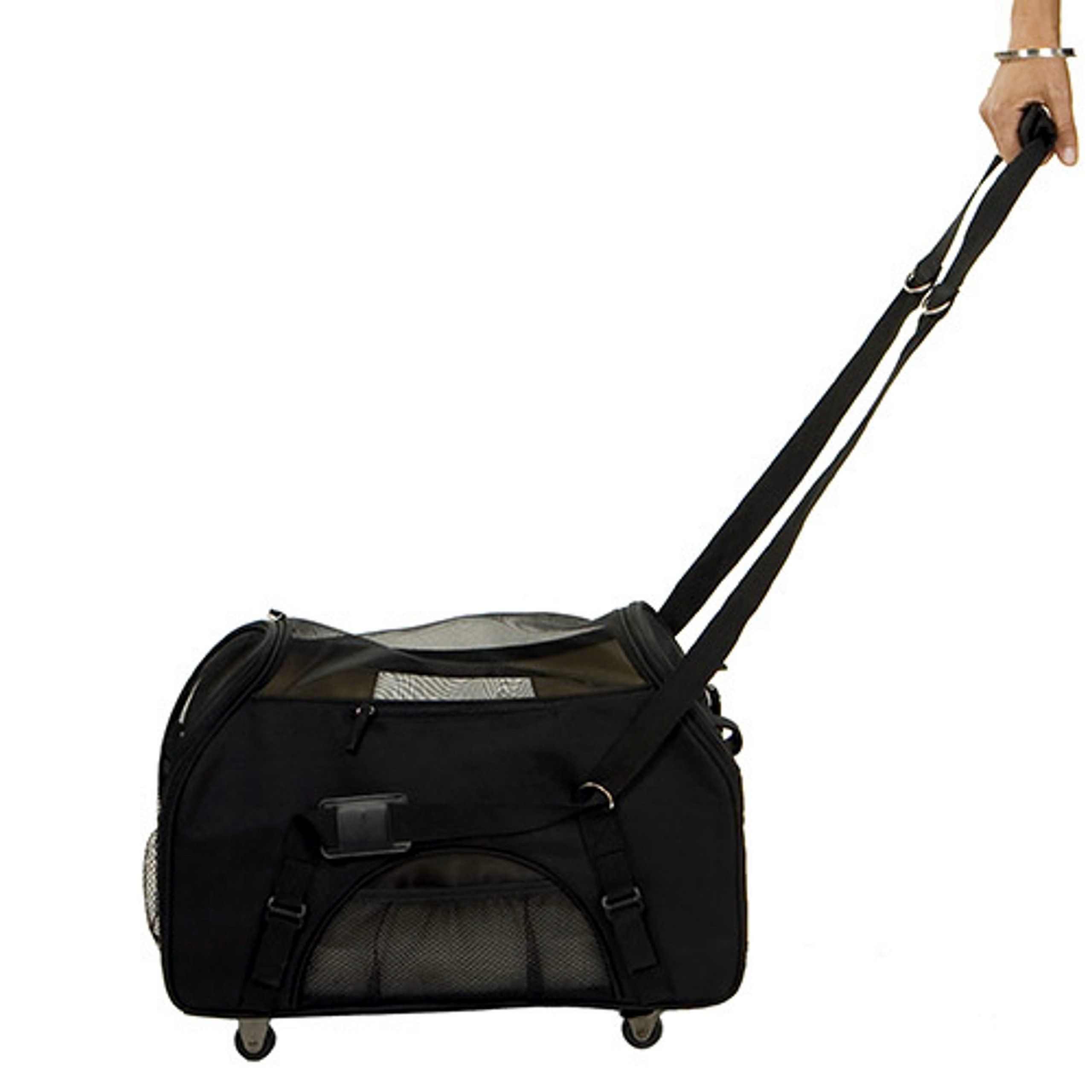 Tucker Murphy Pet Cat Carrier with Wheels Airline Approved, Pet Dog Carrier with Wheels for Small Dogs, Rolling Cat Carrier for Large Cats Puppy