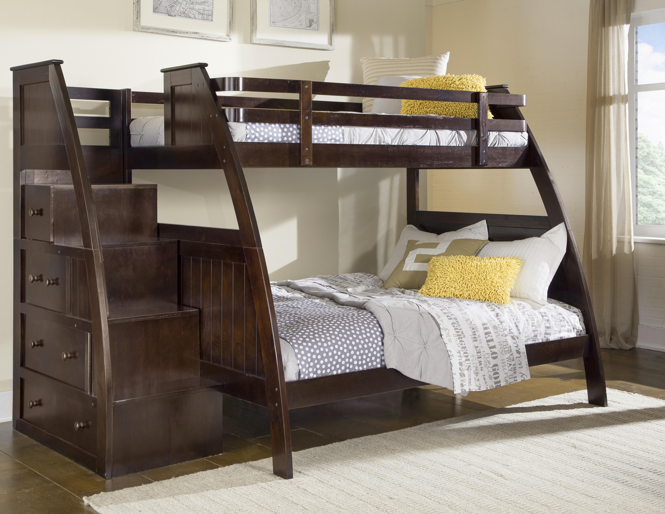 Bunk beds with stairs twin over full