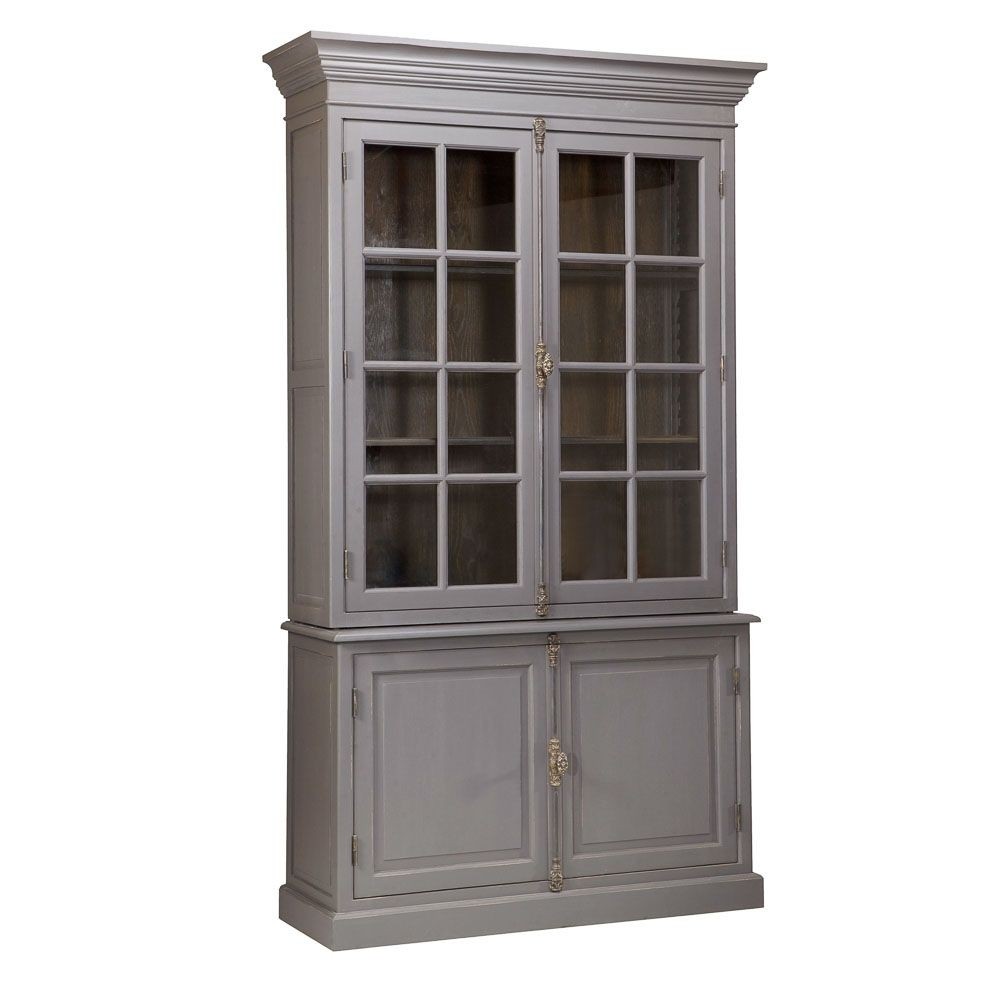 Furniture o cabinets o classic grey glass front cabinet