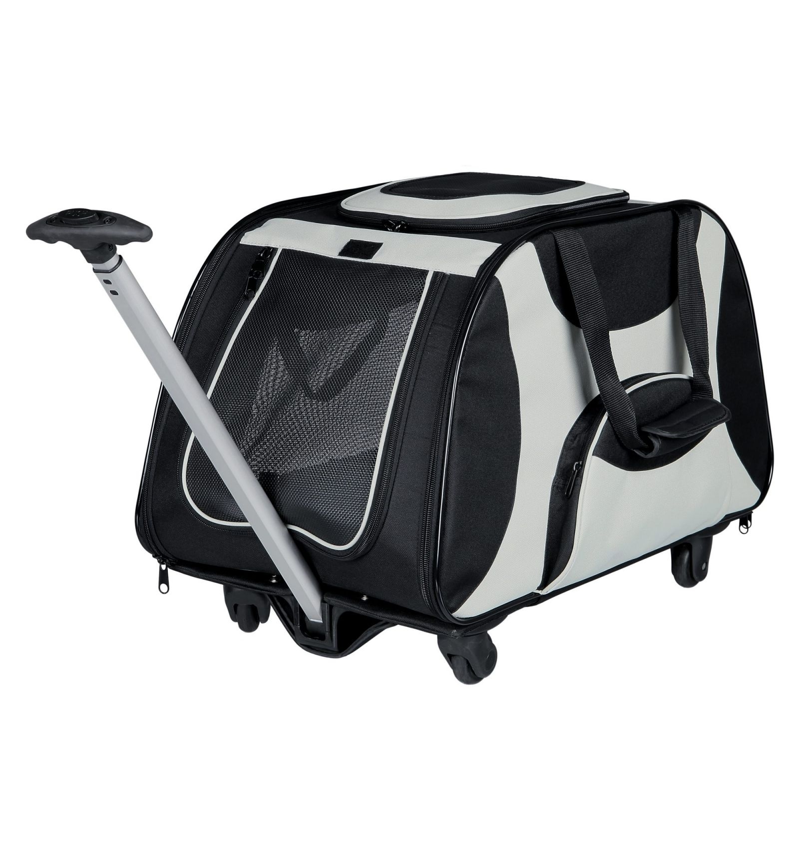Pet trolley carrier with wheels for dogs cats 34 x