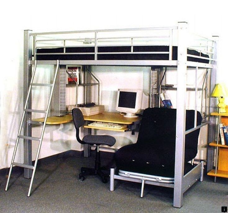 queen size bunk bed with desk