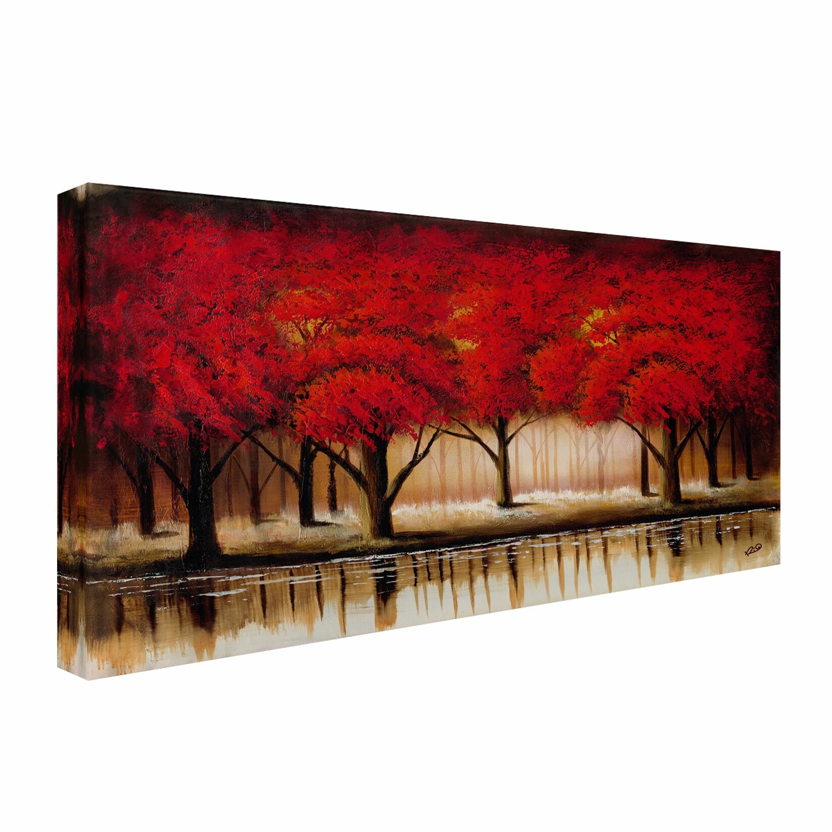 Red trees painting