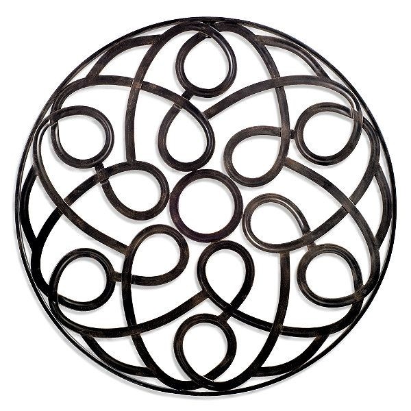 Round abstract metal art traditional artwork by grandin road