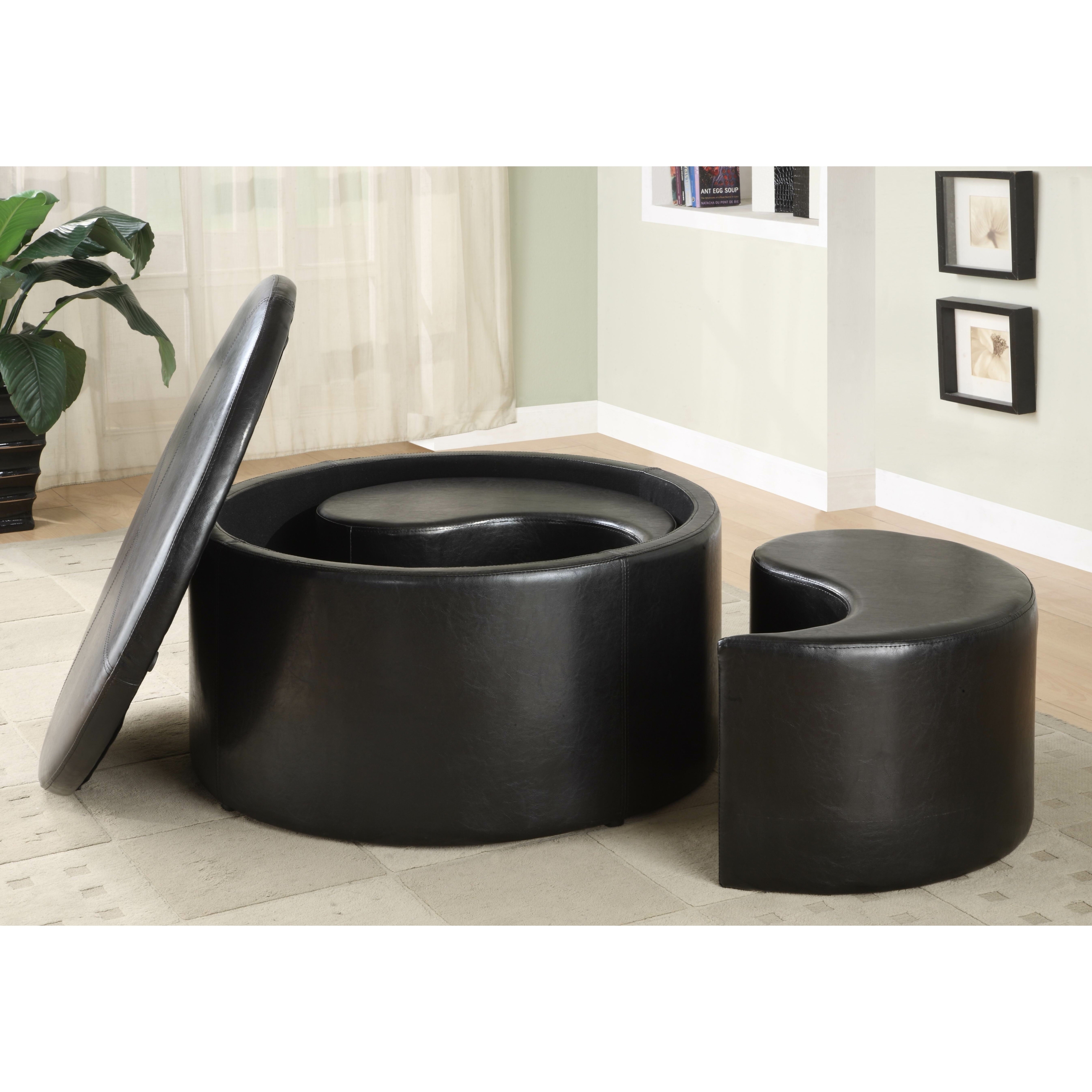 Round Coffee Table With Storage Ottomans Ideas On Foter