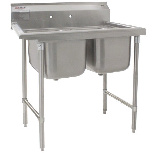 Stainless steel commercial sink without drainboards 41 inch