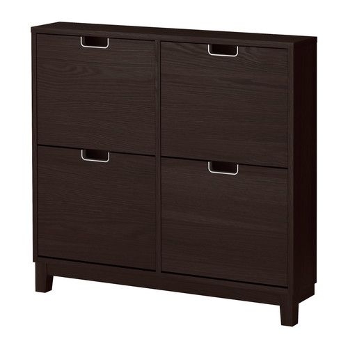 Stall shoe cabinet with 4 compartments black brown width 37