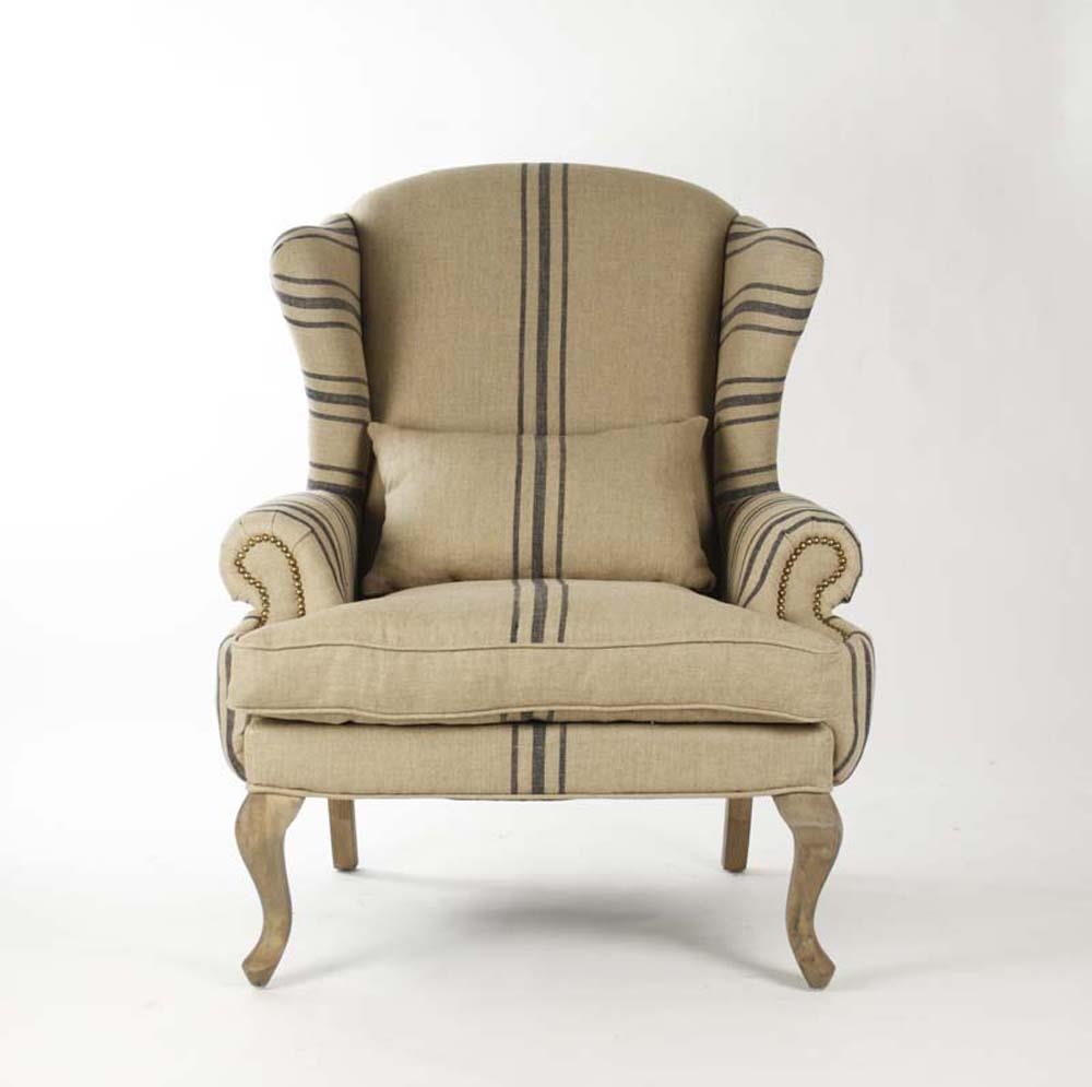 Striped Accent Chair With Arms 1 