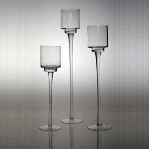 glass pedestal hurricane candle holders