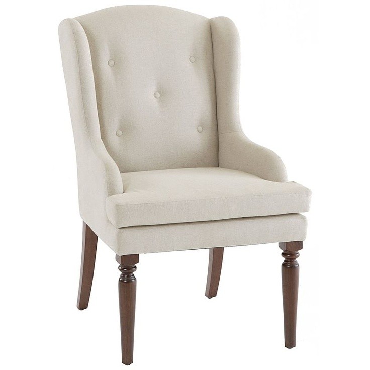 Wingback chair mahogany finis tufted wingback dining chair