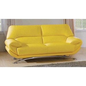 Yellow leather sofa modern brooklyn queens new york manhattan br