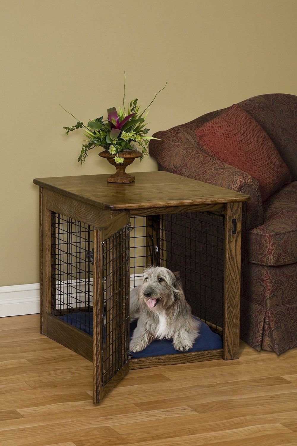 Coffee table with dog bed underneath sale